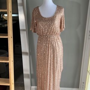 Bridesmaid dress, formal gown, gold